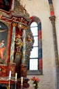 Inside the church. Ruins of medieval cistercian abbey in Transylvania. Royalty Free Stock Photo